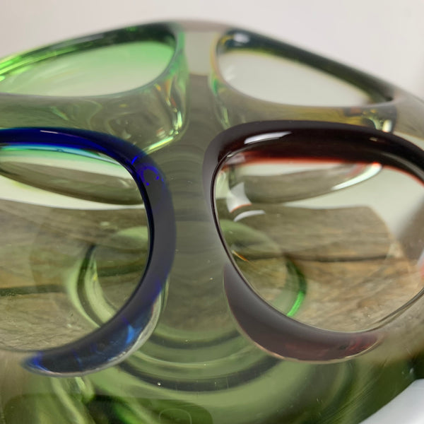 Vintage Murano Schale in vier Farben und Öffnungen