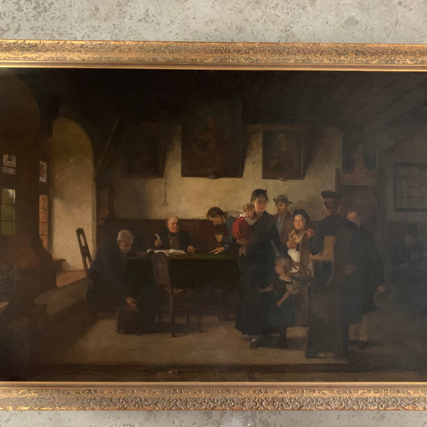 Ölgemälde Der Steuerzahltag von Otto Rasch