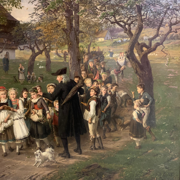 Ölgemälde Rückkehr vom Schulfeste von Fritz Beinke