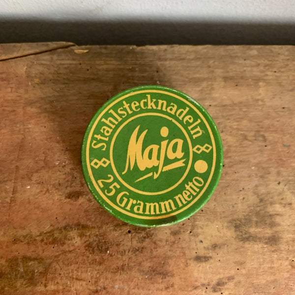 Vintage Blechdose Stahlstecknadeln Maja