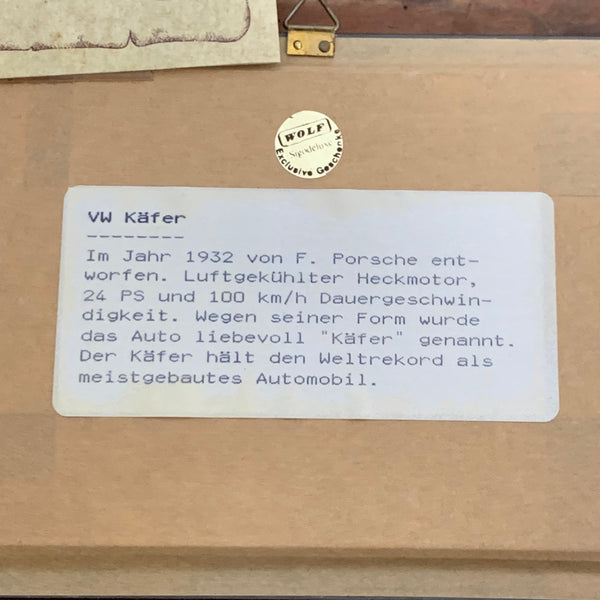 Vintage VW Käfer Uhrenbild von Heinrich Lehner