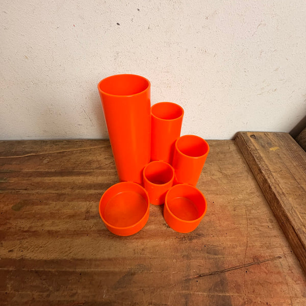 Vintage Stifthalter Utensilo orange