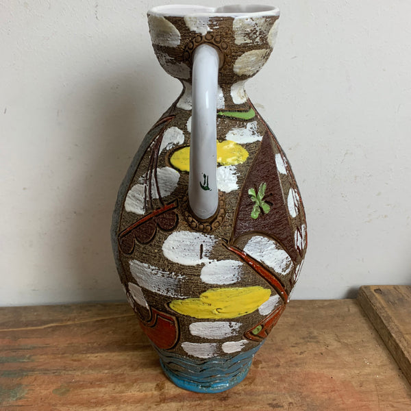 Italienische Mid Century Keramik Vase Krug von Fratelli Fanciullacci