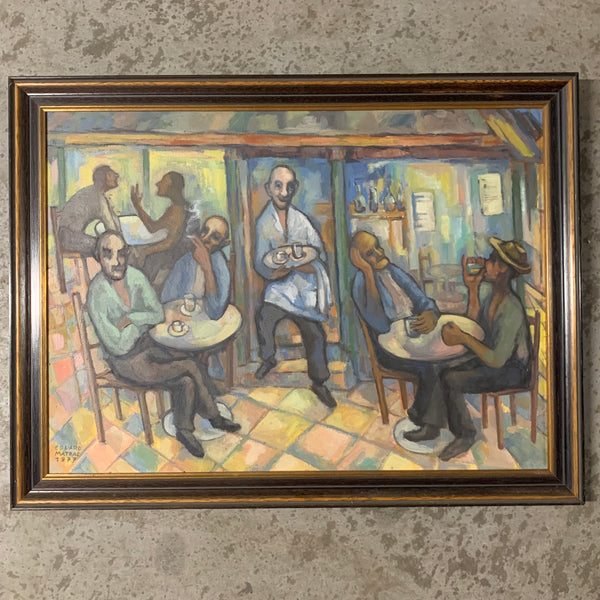 Ölgemälde Im griechischen Kaffeehaus von Eduard Matras