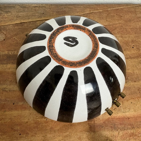 Vintage Mid Century Keramik Aschenbecher mit Gluttöter