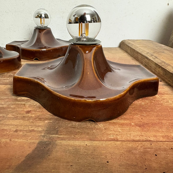 3er Set Keramik Wand Lampen