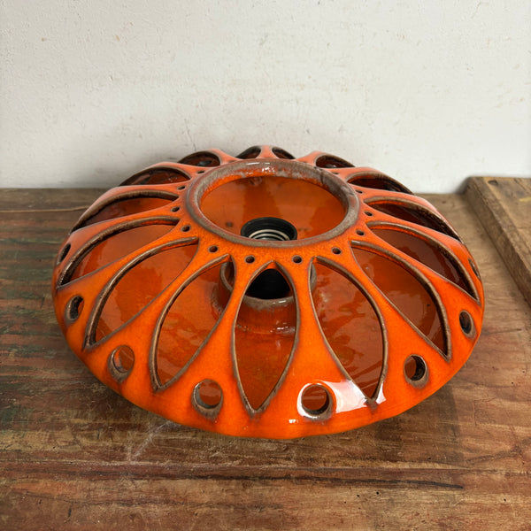 Vintage Pop Art Keramik Wand Lampe orange
