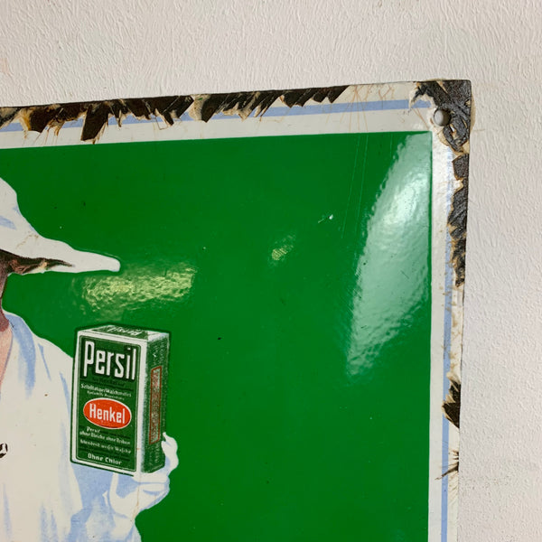 Vintage Emaille Schild Weiße Dame Persil