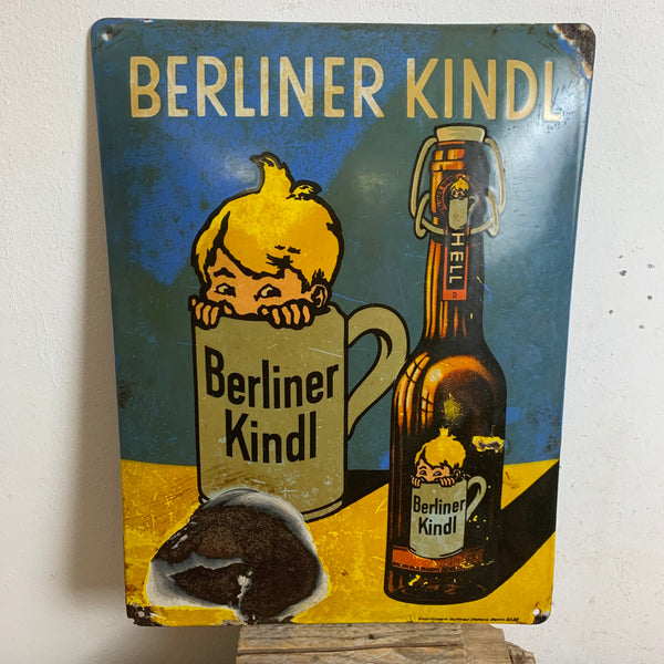 Emaille Schild Berliner Kindl