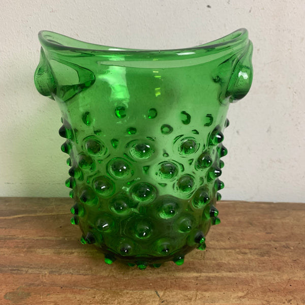 Grüne vintage Murano Empoli Verde Schale mit Noppen