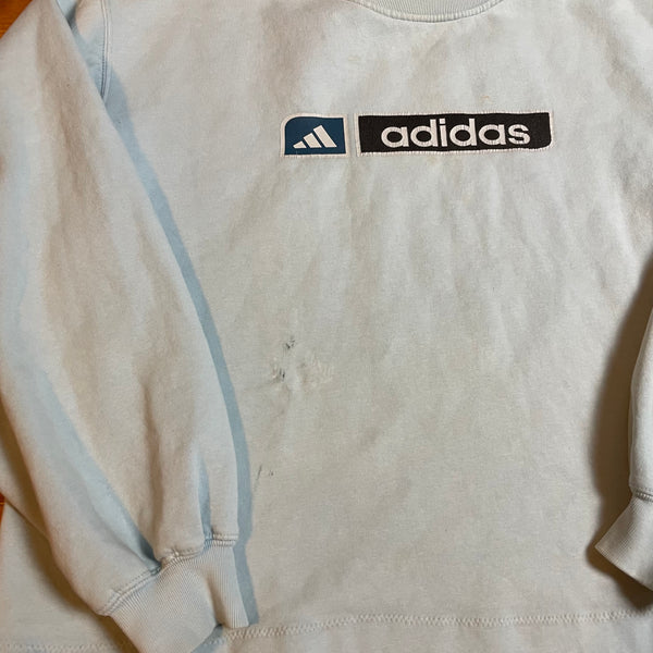 Light Blue Adidas Sweater - Vintage