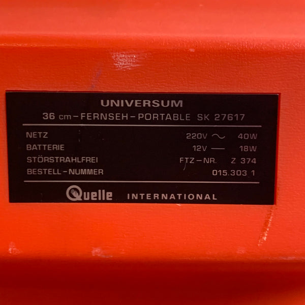 Vintage Fernseher Universum in orange