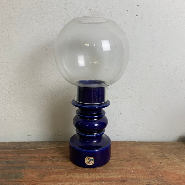 Vintage Keramik Kerzenständer Windlicht Gallo Villeroy und Boch in blau