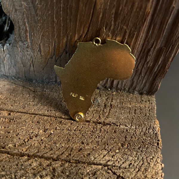 Afrika Kontinent 750er Gold mit Diamant - Ketten Anhänger