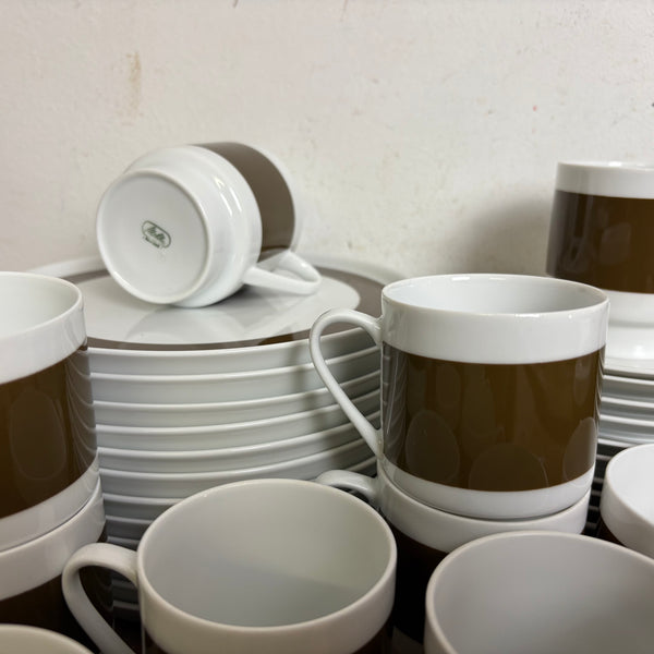 Vintage Kaffeeservice Melitta Hamburg 2025 Braunes Band für 12 Personen