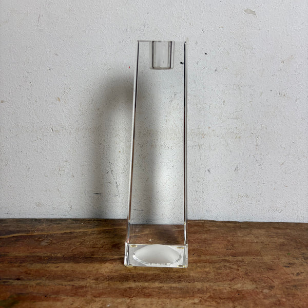 Vintage Kristall Blockglas Kerzenständer von Rosenthal