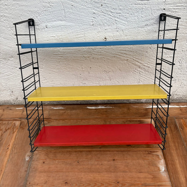Vintage buntes Metall Regal von D. Dekker für TOMADO Holland