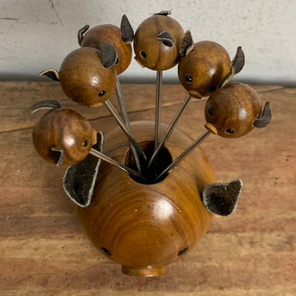 Mid Century Cocktail Gabeln Schwein