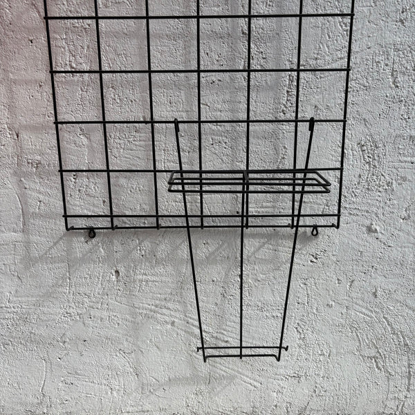 Vintage Draht Gitter Garderobe von Karl Fichtel für Drahtwerke Erlau schwarz