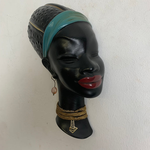 Seltene Frauenkopf Wandkeramik von Cortendorf