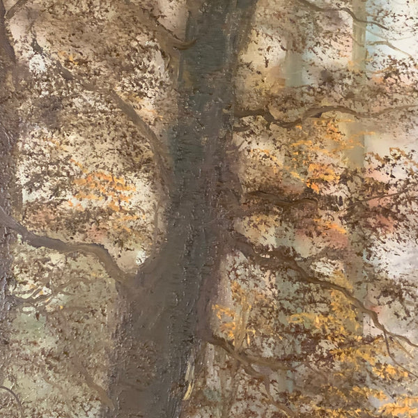 Ölgemälde Wald im Nebel von Heinz Böckmann