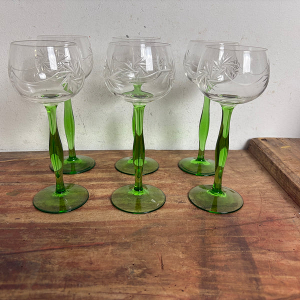 6er Set Weingläser Jugendstil von Peter Behrens