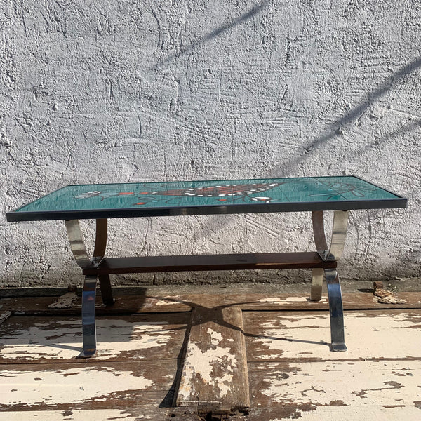 Vintage Design Coffee Table Keramik von Cedem für Vallauris