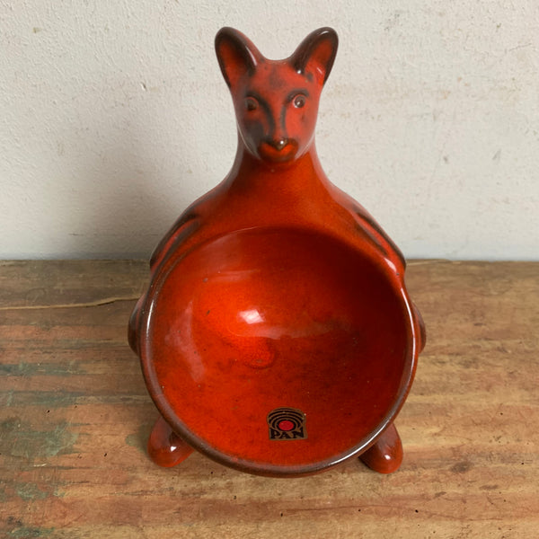 Vintage Keramik Känguru Schale von Pan