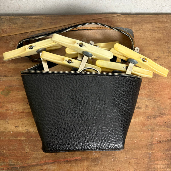4 Vintage Mid Century Reise Kleiderbügel im Etui