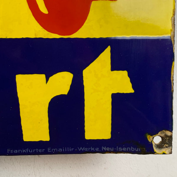 Großes einmaliges Emaille Schild Achtung Ausfahrt