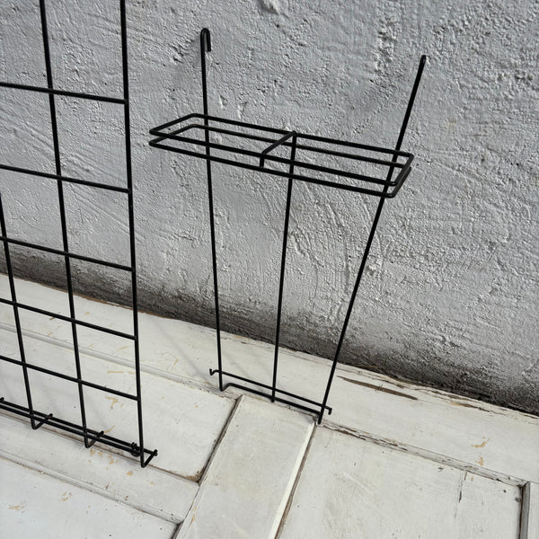 Vintage Draht Gitter Garderobe von Karl Fichtel für Drahtwerke Erlau schwarz