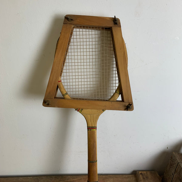 Vintage Holz Tennisschläger von Paul Horaczek mit Spannrahmen