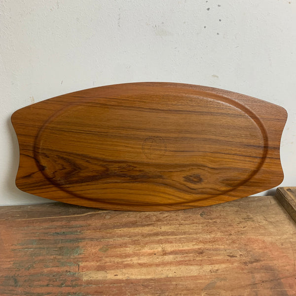 Vintage Mid Century Teakholz Tablett von Silva Denmark