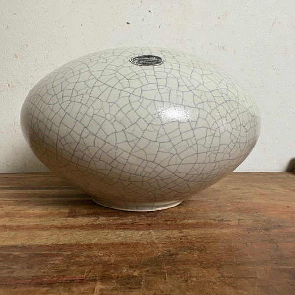 Vintage Craquele Dekor Keramik Vase von Silberdistel 8/20