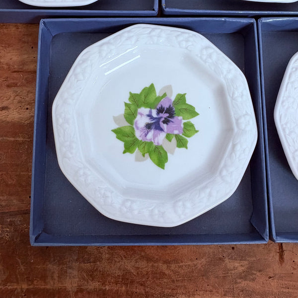 Set 5 Teller Teebeutelablage Rosenthal Maria Stiefmütterchen von Rosenthal