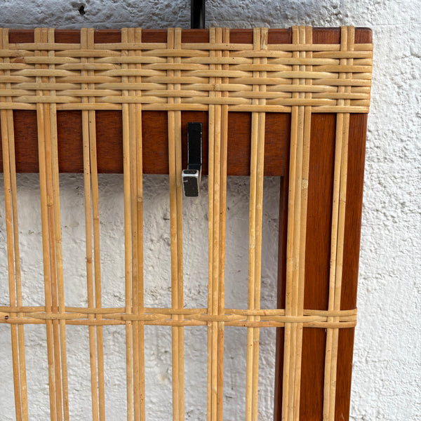 Mid Century Teakholz Bambus Garderobe und Schirmständer