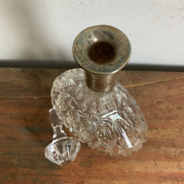 Antike Bleikristall Karaffe mit Silbermontur