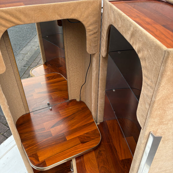 Vintage Design Schrankkoffer Schminktisch Cabinet von Luigi Massoni für Poltrona Frau