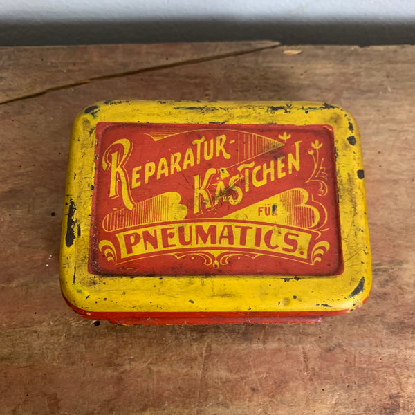 Vintage Blechdose Reparatur Kästchen für Pneumatics