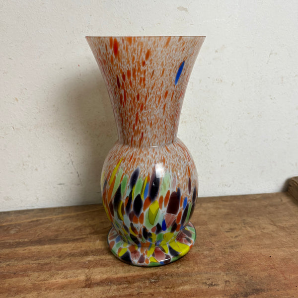 Vintage regenbogenfarbene Murano Vase