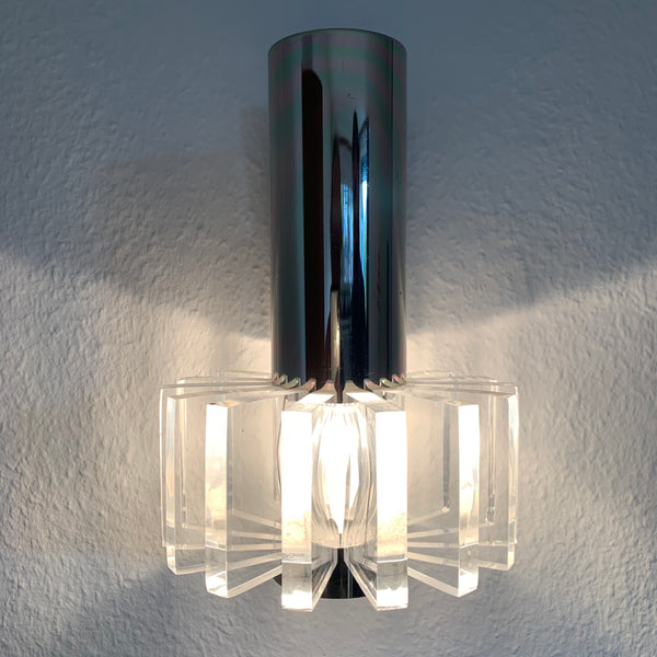 Vintage Acryl Glas Wandlampe