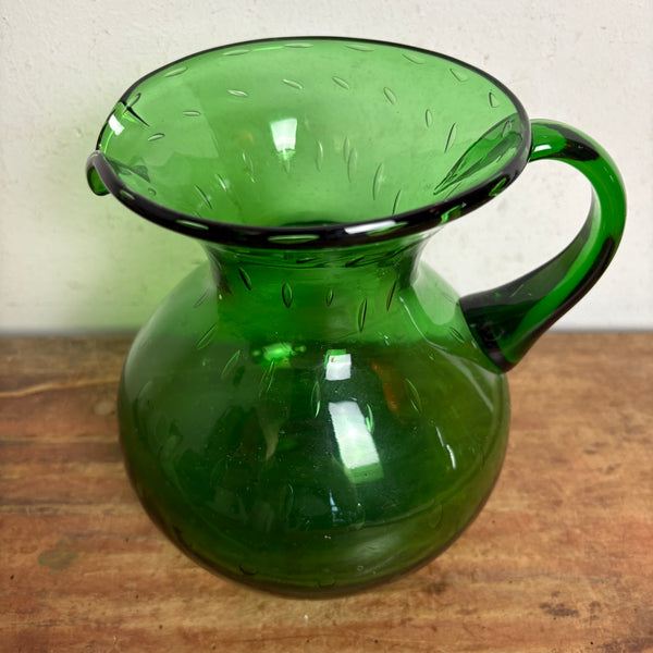 Grüner vintage Murano Empoli Verde Krug mit Bubble
