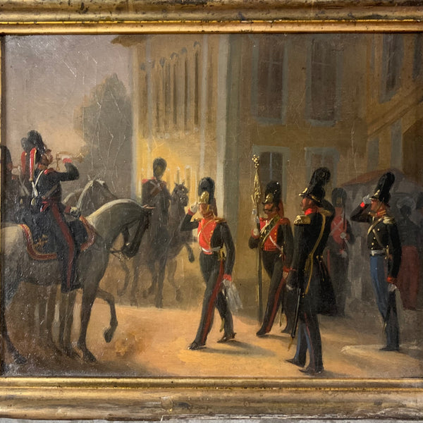 Skizze für Ölgemälde Parade der Palastgarde von Adolf Jebens