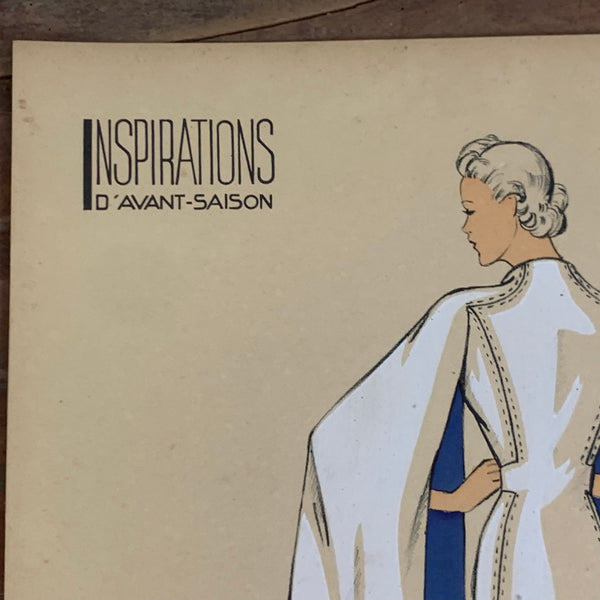 1930's French Art Deco Fashion Illustration Inspirations D'Avant Saison Blatt 316