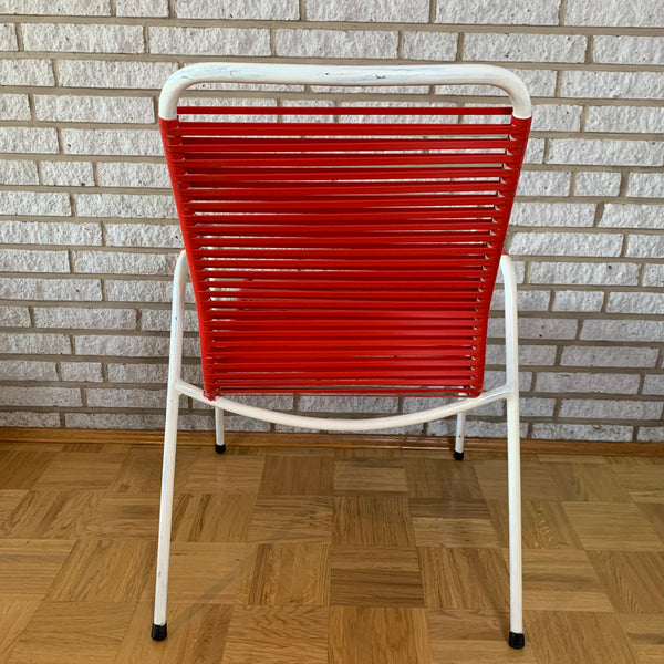 Vintage Spaghetti Stuhl von Huldreich Altorfer für Embru-Werke AG in rot
