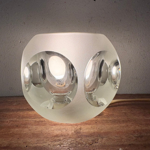 Vintage Ice Cube satiniert Bubble Glas Lampe von Peill und Putzler