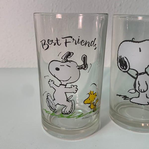 2 vintage Snoopy Gläser