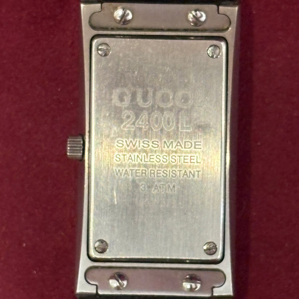 Vintage Quarz Armbanduhr 2400L von Tom Ford für Gucci schwarzes Zifferblatt schwarzes Band