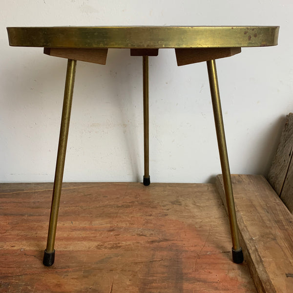 Kleiner Nierentisch / Hocker mit Mosaik 50er Jahre