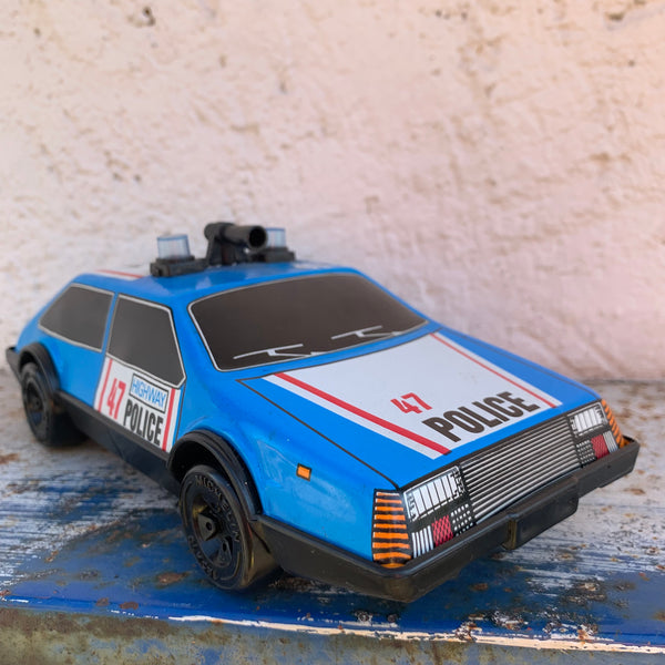 Vintage Blechspielzeug PKW Nr. 47 Highway Police Road Star Serie von VEB Mechanische Spielwaren